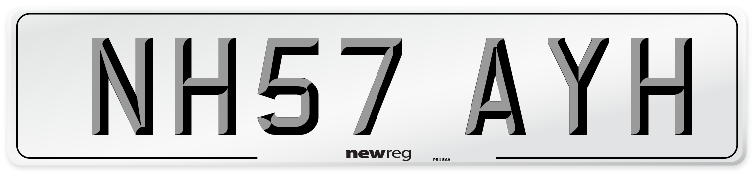 NH57 AYH Number Plate from New Reg